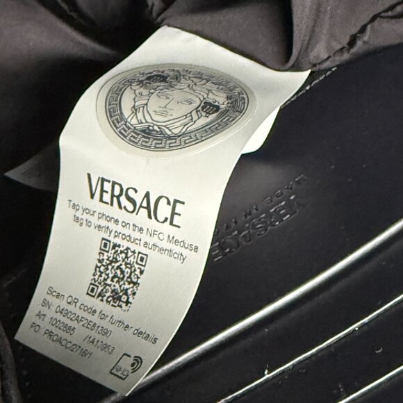 Versace Embossed Blue Calf Leather Shoulder Crossbody Messenger Bag, 1002885 - Picture 7 of 16